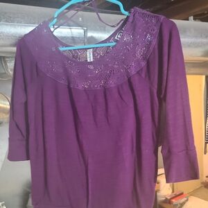 Aeropostale Deep Purple Lace Top